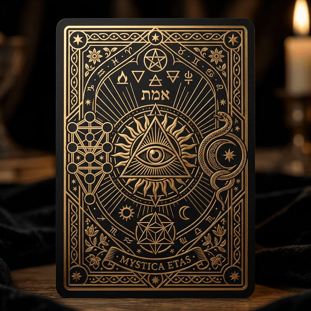 Reverso de carta de tarot mística interactiva