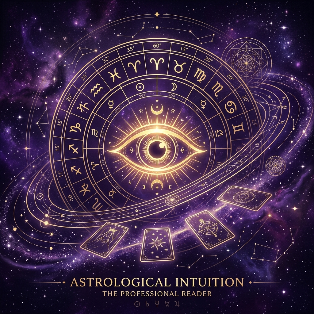 Ilustración esotérica profesional sobre: señales de que estás listo para dar el salto al tarot profesional. Guía visual para tarotistas y videntes profesionales.